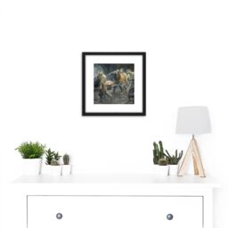 Artery8 Josselin De Jong Interior Iron Foundry Painting 8X8 Inch Square Wooden Framed Wall Art Print Picture with Mount in Black - thumbnail 2