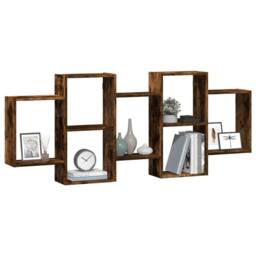 Berkfield Home Wall Shelf Smoked Oak 159x18x65 cm Engineered Wood in Brown - Size: 159 x 18 x 65 cm - thumbnail 3