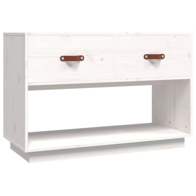Berkfield Home TV Cabinet White 90x40x60 cm Solid Wood Pine - Size: 90 x 40 x 60 cm - image 1
