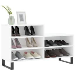 Berkfield Home Shoe Cabinet White 102x36x60 cm Engineered Wood - Size: 102 x 36 x 60 cm - thumbnail 3