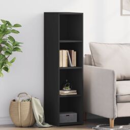 Berkfield Home Highboard Black 30x41x124 cm Engineered Wood - Size: 30 x 41 x 124 cm - thumbnail 1