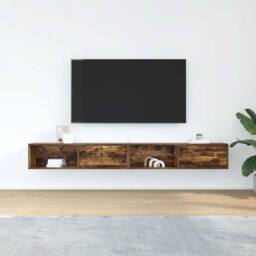 Berkfield Home TV Cabinets 2 pcs Smoked Oak 100x31x25.5 cm Engineered Wood in Brown - thumbnail 1
