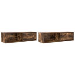 Berkfield Home TV Cabinets 2 pcs Smoked Oak 100x31x25.5 cm Engineered Wood in Brown - thumbnail 3