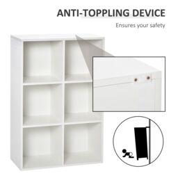 HOMCOM Cubic Cabinet Bookcase Storage Shelves for Home Office in White - thumbnail 4