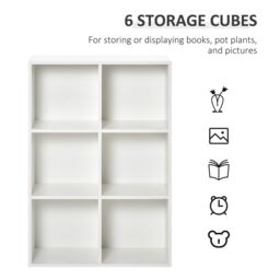 HOMCOM Cubic Cabinet Bookcase Storage Shelves for Home Office in White - thumbnail 6