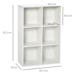 HOMCOM Cubic Cabinet Bookcase Storage Shelves for Home Office in White - thumbnail 3