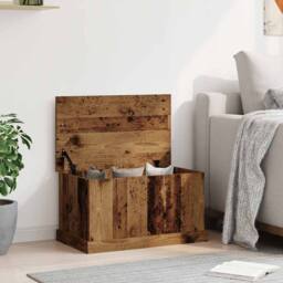 Berkfield Home Storage Box Old Wood 70x40x38 cm Engineered Wood in Brown - Size: 70 x 40 x 38 cm - thumbnail 3