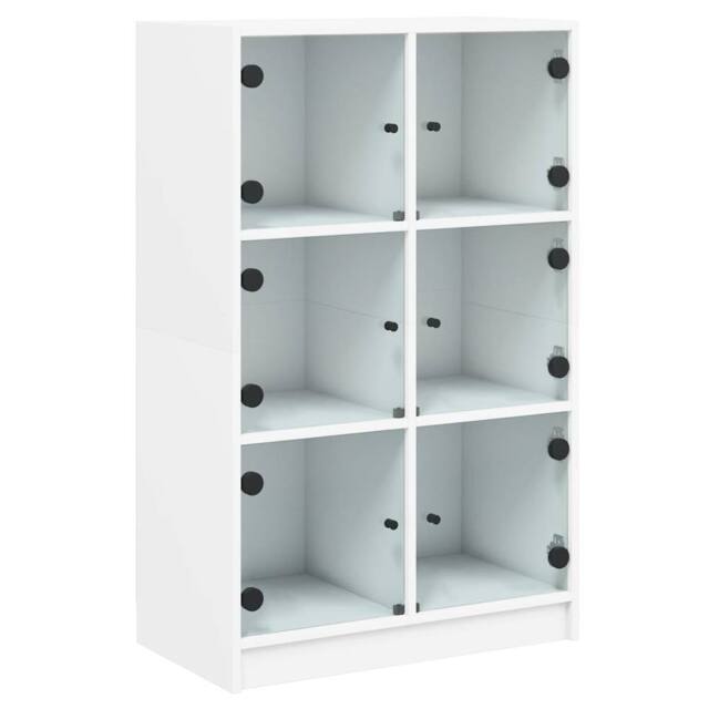 Berkfield Home Highboard with Doors White 68x37x109 cm Engineered Wood - Size: 68 x 37 x 109 cm - image 1