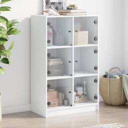 Berkfield Home Highboard with Doors White 68x37x109 cm Engineered Wood - Size: 68 x 37 x 109 cm - thumbnail 2