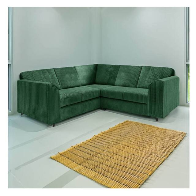 Furniture 786 Hannah Jumbo Cord Full Back 2c2 Corner Sofa in Green - image 1