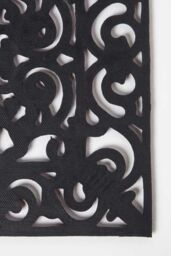 Homescapes Black Wrought Iron Effect Parisian Rubber Doormat 70 x 45 cm - Size: 40 cm x 75 cm - thumbnail 4