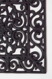 Homescapes Black Wrought Iron Effect Parisian Rubber Doormat 70 x 45 cm - Size: 40 cm x 75 cm - thumbnail 2