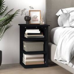 Berkfield Home Side Cabinet Black 35x35x55 cm Engineered Wood - Size: 35 x 35 x 55 cm
