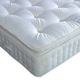 Bedmaster Signature Pillow Top 2000 Pocket Sprung Plush Velvet 2 Drawer Divan Set & Headboard in Blue - Size: Super King - thumbnail 3