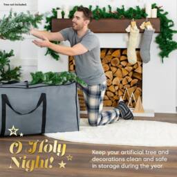 Christmas Village 7ft Premium Christmas Tree Storage Bag - Grey - thumbnail 5