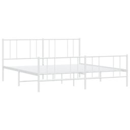 Berkfield Home Metal Bed Frame with Headboard & Footboard White 193x203 cm - thumbnail 5