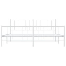 Berkfield Home Metal Bed Frame with Headboard & Footboard White 193x203 cm - thumbnail 6