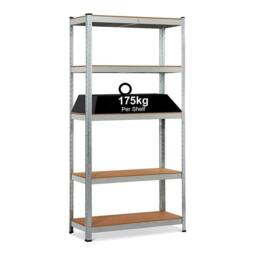 EONLION 2 PCS-5 Tier Racking Shelf Heavy Duty Garage in Silver - Size: 1000mm × 2000mm - thumbnail 3