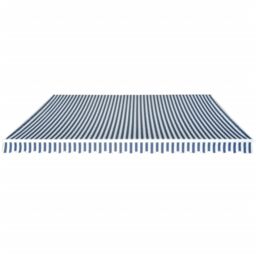 Berkfield Home Folding Awning Manual Operated 500 cm Blue/White in Blue - thumbnail 2