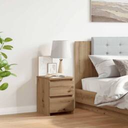 Berkfield Home Timeless Bedside Cabinet¬†Aritisan Oak 30x30x40 cm Engineered Wood in Brown - Size: 30 x 30 x 40 cm - thumbnail 1