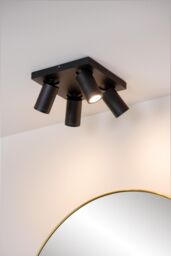 Lucide 'TAYLOR' Dimmable Stylish Tiltable Bathroom LED Ceiling Spotlight GU10 in Black - thumbnail 5