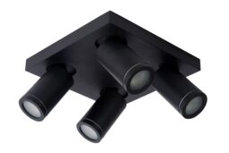 Lucide 'TAYLOR' Dimmable Stylish Tiltable Bathroom LED Ceiling Spotlight GU10 in Black - thumbnail 2