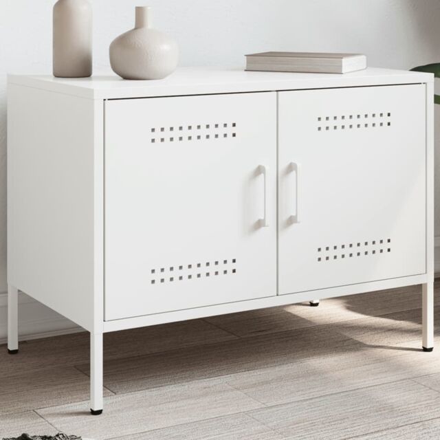 Berkfield Home TV Cabinet White 68x39x50.5 cm Steel - image 1