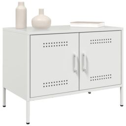 Berkfield Home TV Cabinet White 68x39x50.5 cm Steel - thumbnail 4