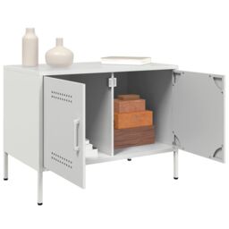 Berkfield Home TV Cabinet White 68x39x50.5 cm Steel - thumbnail 5