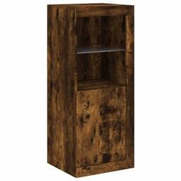 Berkfield Home Sideboards with LED Lights 3 pcs Smoked Oak Engineered Wood in Brown - thumbnail 8