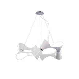 Netlighting Ora Pendant 8 Twisted Round Light E27 Gloss White White Acrylic Chrome