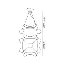 Netlighting Ora Pendant 8 Twisted Round Light E27 Gloss White White Acrylic Chrome - thumbnail 2