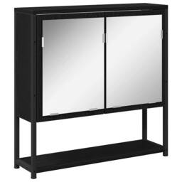 Berkfield Home Bathroom Mirror Cabinet Black Oak 60x16x60 cm Engineered Wood - Size: 60 x 16 x 60 cm - thumbnail 1