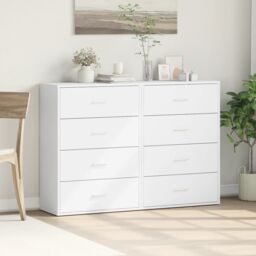 Berkfield Home Sideboards 2 pcs White 60x31x84 cm Engineered Wood - Size: 60 x 31 x 84 cm - thumbnail 3
