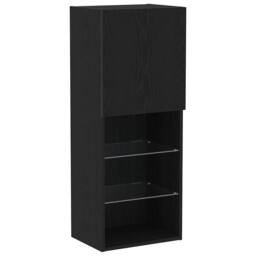 Berkfield Home LED TV Cabinet Black Oak 30.5x30x102 cm Engineered Wood - thumbnail 9