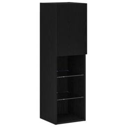 Berkfield Home LED TV Cabinet Black Oak 30.5x30x102 cm Engineered Wood - thumbnail 8