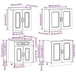 Berkfield Home 4 Piece Kitchen Cabinet Set Kalmar Artisan Oak Engineered Wood in Brown - thumbnail 8