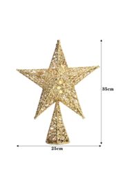 Living and Home Wrought Iron Christmas Tree Topper Star Ornament Home Decor in Gold - thumbnail 6