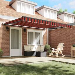 Berkfield Home Manual Retractable Awning Orange & Brown 400x300 cm