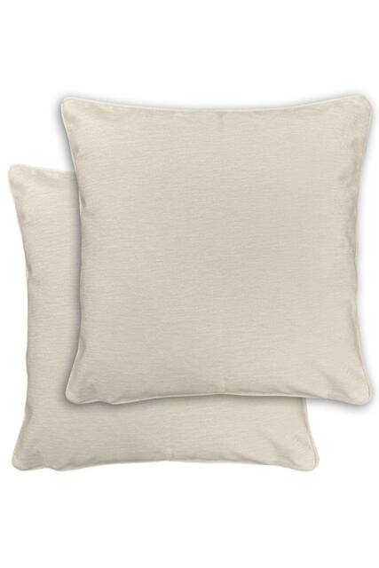 Enhanced Living Pair of Knightsbridge Double Sided Zip Opening Cushions - Cases Only in Cream - Size: 43 cm x 43 cm - image 1