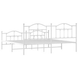 Berkfield Home Metal Bed Frame with Headboard & Footboard White 200x200 cm - thumbnail 7