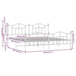 Berkfield Home Metal Bed Frame with Headboard & Footboard White 200x200 cm - thumbnail 9