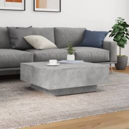 Berkfield Home Modern Coffee Table with LED Lights Concrete Grey 80x80x31 cm - Size: 80 x 80 x 31 cm - thumbnail 5