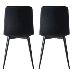 MCC Direct Set of 4 Velvet Fabric Upholstered Dining Chairs Lexi in Black - thumbnail 5