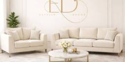 Stratus Interiors Elaine Velvet Fullback Elegant sofa for Living room - Corner in Cream - thumbnail 2