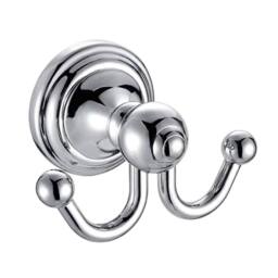 Havendro Double Robe Towel Hook Chrome Bathroom Cloakroom in Silver - Size: 60 cm x 45 cm - thumbnail 4