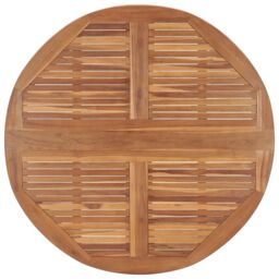 Berkfield Home Folding Garden Dining Table Ã˜110x75 cm Solid Wood Teak in Brown - Size: 110x75 cm - thumbnail 4