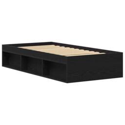 Berkfield Home Bed Frame without Mattress Black Oak 90x200 cm Engineered Wood - thumbnail 7