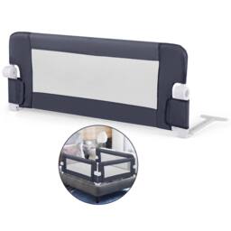 Costway Foldable Toddler Bed Rail Baby Safety Guard w/Removable Cover in Dark Grey - thumbnail 3