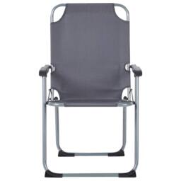 Wyld and Coco Garden Chairs Set of 4 - Grey Powder-Coated Steel Folding Mesh - thumbnail 5